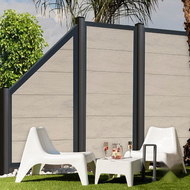 Aluminium paal 9x9x272 cm antraciet (incl kap en houten kern)