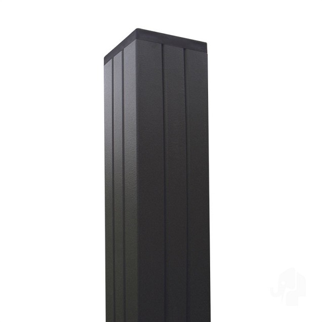 Aluminium paal "Modular" 68x68x970mm (tbv scherm 970 hoog) [antraciet gepoedercoat] in folie bc