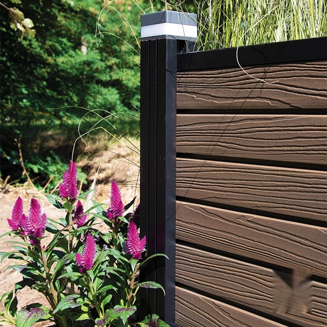 Aluminium paal "Modular" 68x68x970mm (tbv scherm 970 hoog) [antraciet gepoedercoat] in folie bc