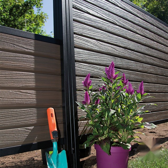 Aluminium paal "Modular" 68x68x970mm (tbv scherm 970 hoog) [antraciet gepoedercoat] in folie bc