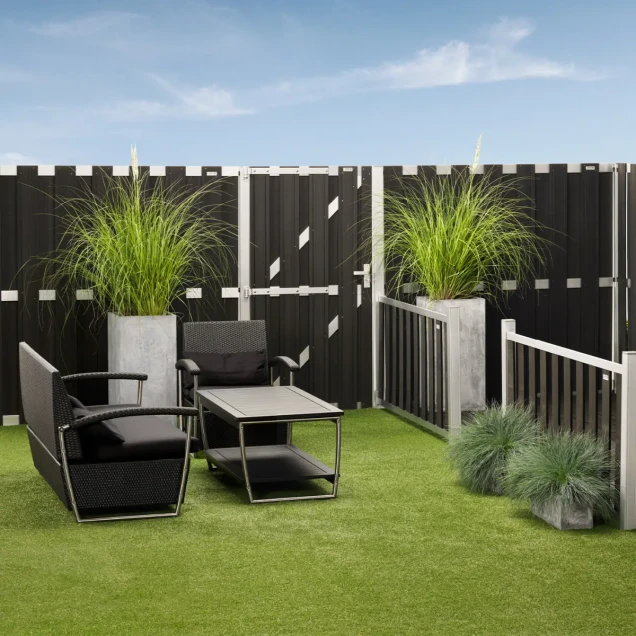Composiet tuindeur Design Antraciet + alu 90x180 cm