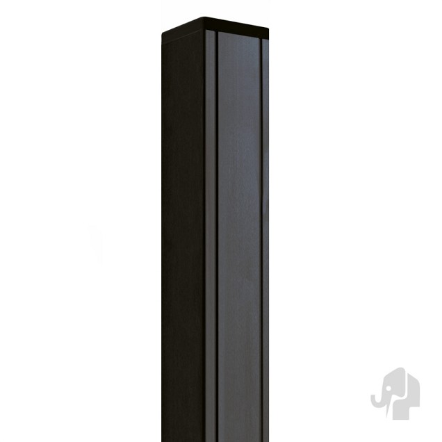 Aluminium paal 7x7x135 cm antraciet (incl kap en houten kern)