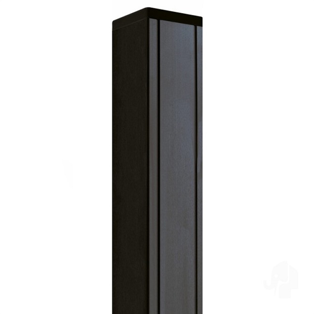 Aluminium paal 9x9x186 cm antraciet (incl kap en houten kern)