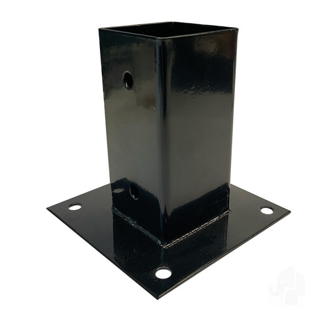 Paalhouder met voet (tbv paal 70x70) [antraciet gepoedercoat] bc