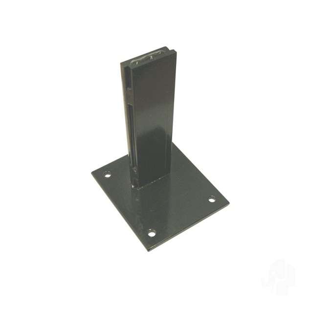 Paalhouder "Modular" met voet (tbv paal 68x68) [zwart gepoedercoat] bc