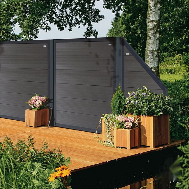 Composiet schutting Forte Antraciet 180x180 cm