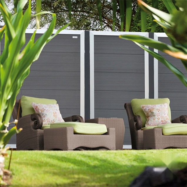 Composiet schutting Forte Antraciet - alu 90x180 cm