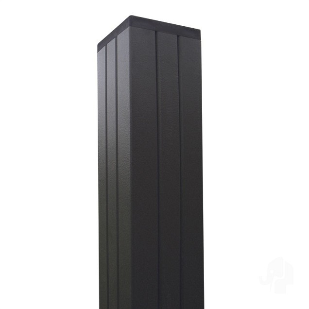 Aluminium paal "Modular" 68x68x1800mm (tbv scherm 970 hoog) [antraciet gepoedercoat] in folie bc