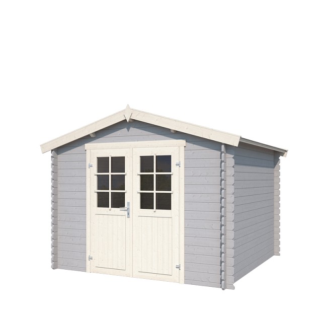 Blokhut Norah 275x230 Platinum Grey-Wit