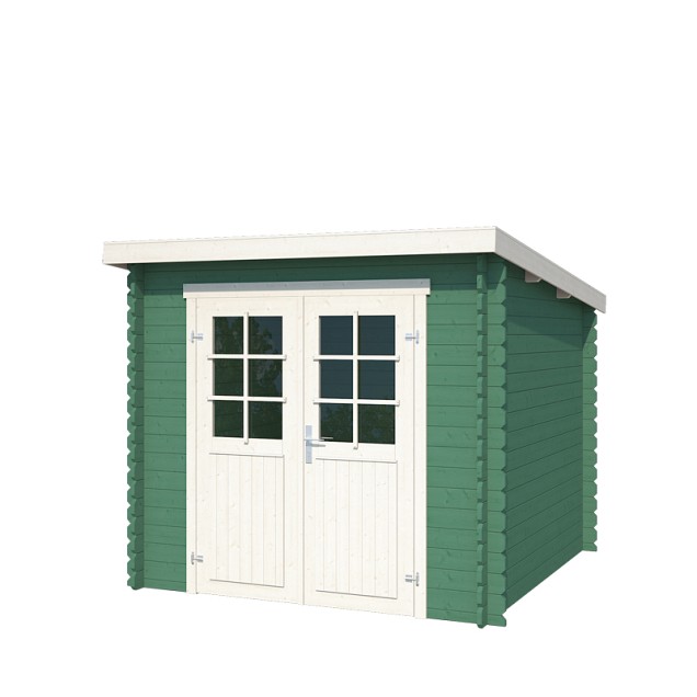 Blokhut Indi 230x230 Jungle Green-Wit