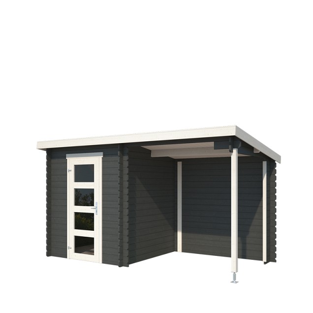 Blokhut Jelle 370x175 Carbon Grey-Wit