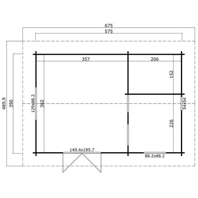 Blokhut Caroline SGC 390x575 Platinum Grey-Wit