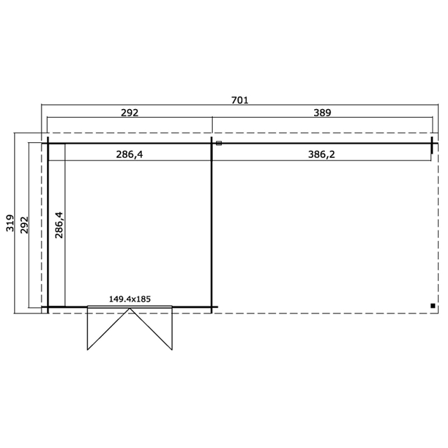 Blokhut St. Louis 661x292 Platinum Grey-Wit