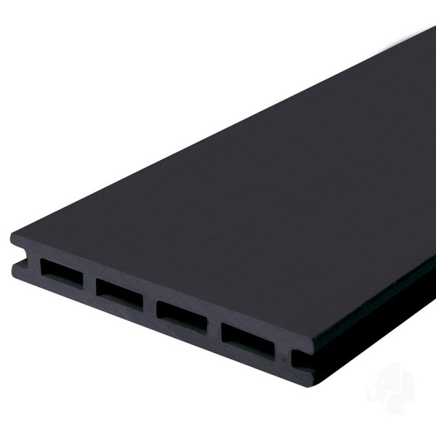 WPC-antraciet FSC decking clip 21x145x2250mm semi-ribbel/glad 4st/s