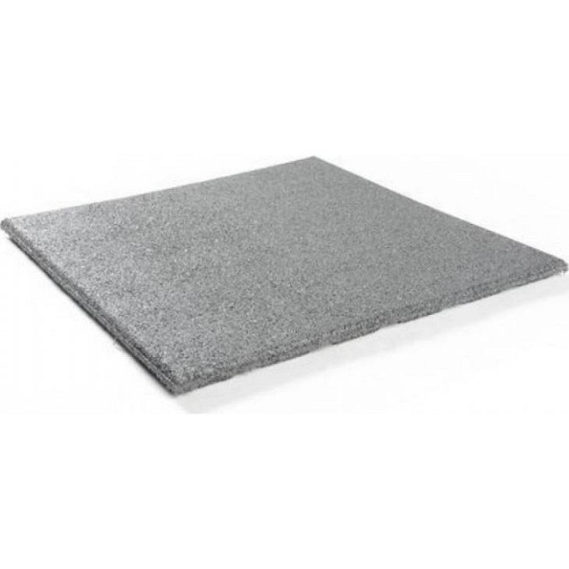 Rubbertegel 100x100x3 cm grijs, valh. 100 cm.