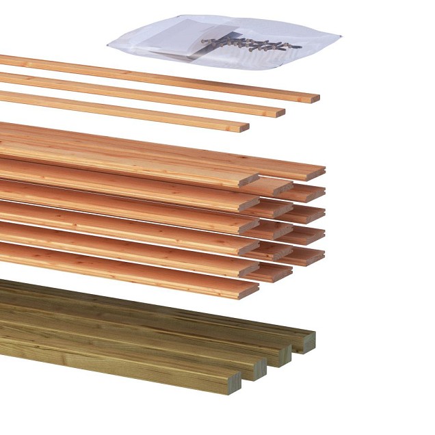 Vloerpakket tuinhuis 3 m² + 1 extra balk