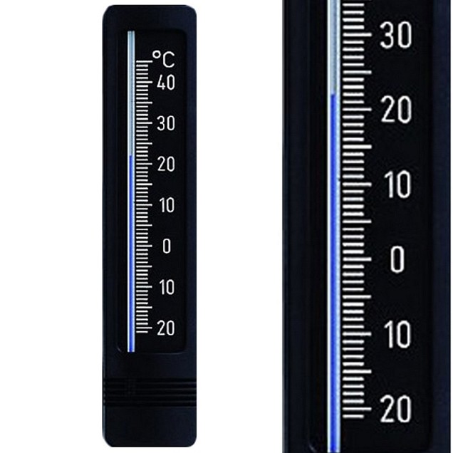 Thermometer bin/bui knstst zwart zilver 22 cm
