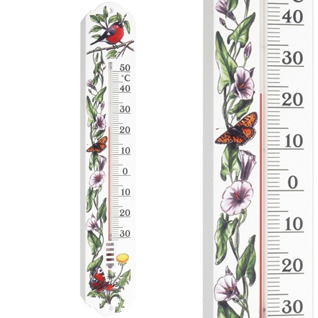Thermometer bin/bui knstst vogelmotief 50 cm