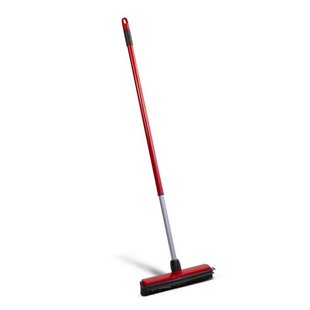 Rubberen bezem/wisser lip 30 cm met steel