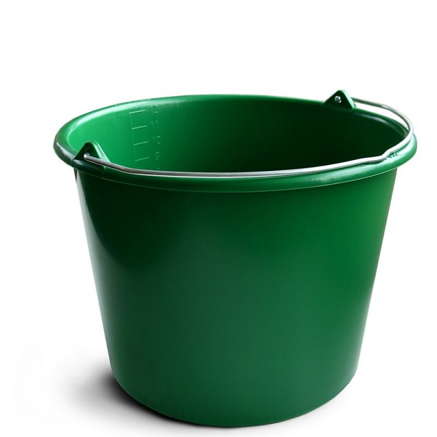 Emmer met beugel groen 12 liter zacht kunststof