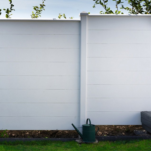 Berton©-motiefplaat smal wit/grijs H26xD3,5xL184 cm blokhutprofiel
