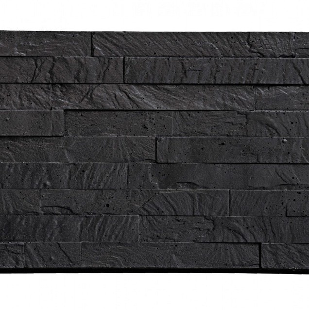 Berton©-motiefplaat smal antraciet gecoat H26xD3,5xL184 cm leisteenmotief