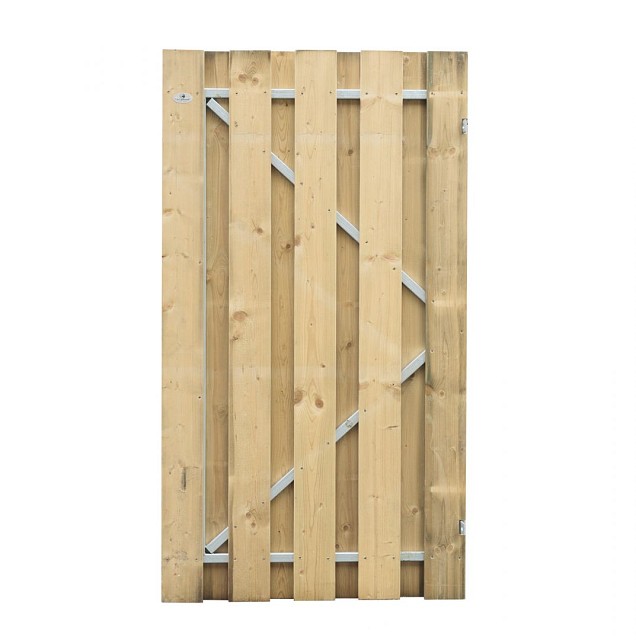 Vuren deur met stalen frame 180x100 cm - universeel