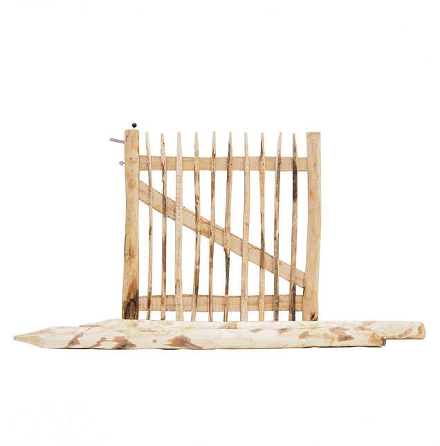 Kastanjehouten poort rustiek 120x120cm (incl. 2 palen)