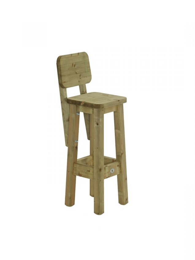 Barkruk met rugleuning, totale hoogte 123cm
