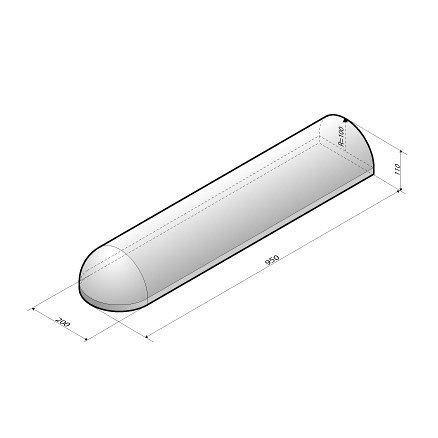 Schampband 20x11x95 1-zijdig rond grijs plakband