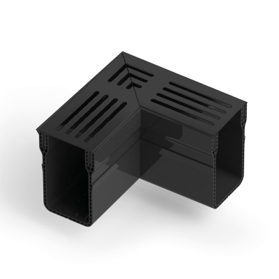 U-Drain afvoergoot WaterWijs 10-6,5-X hoekstuk zwart