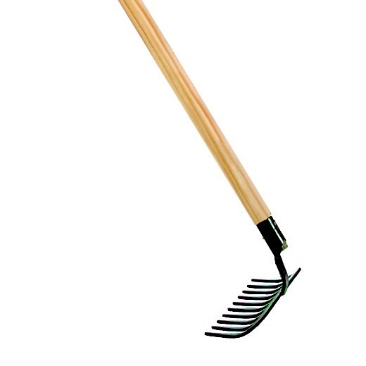 Tuinhark - 10 tanden - Gesmeed - 25 cm - Essenhouten steel - 160 cm